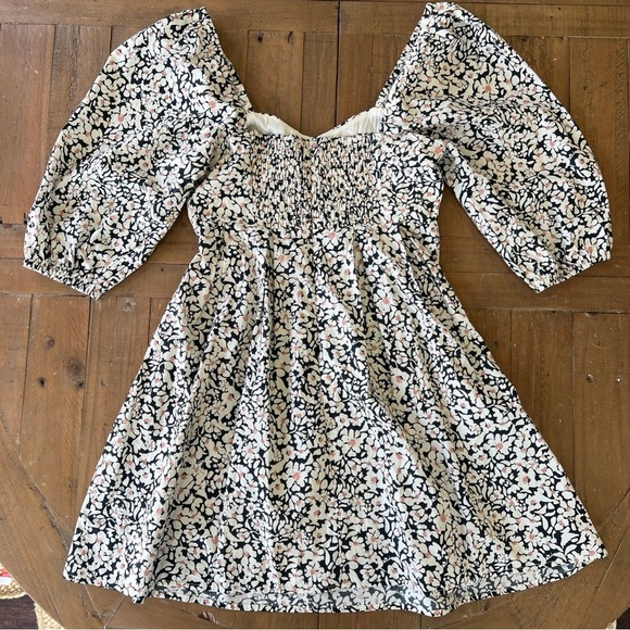 Anthropologie Greylin Floral Square Neck Puff Sleeve Empire Waist Dress Small - Picture 9 of 11